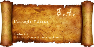 Balogh Adina névjegykártya